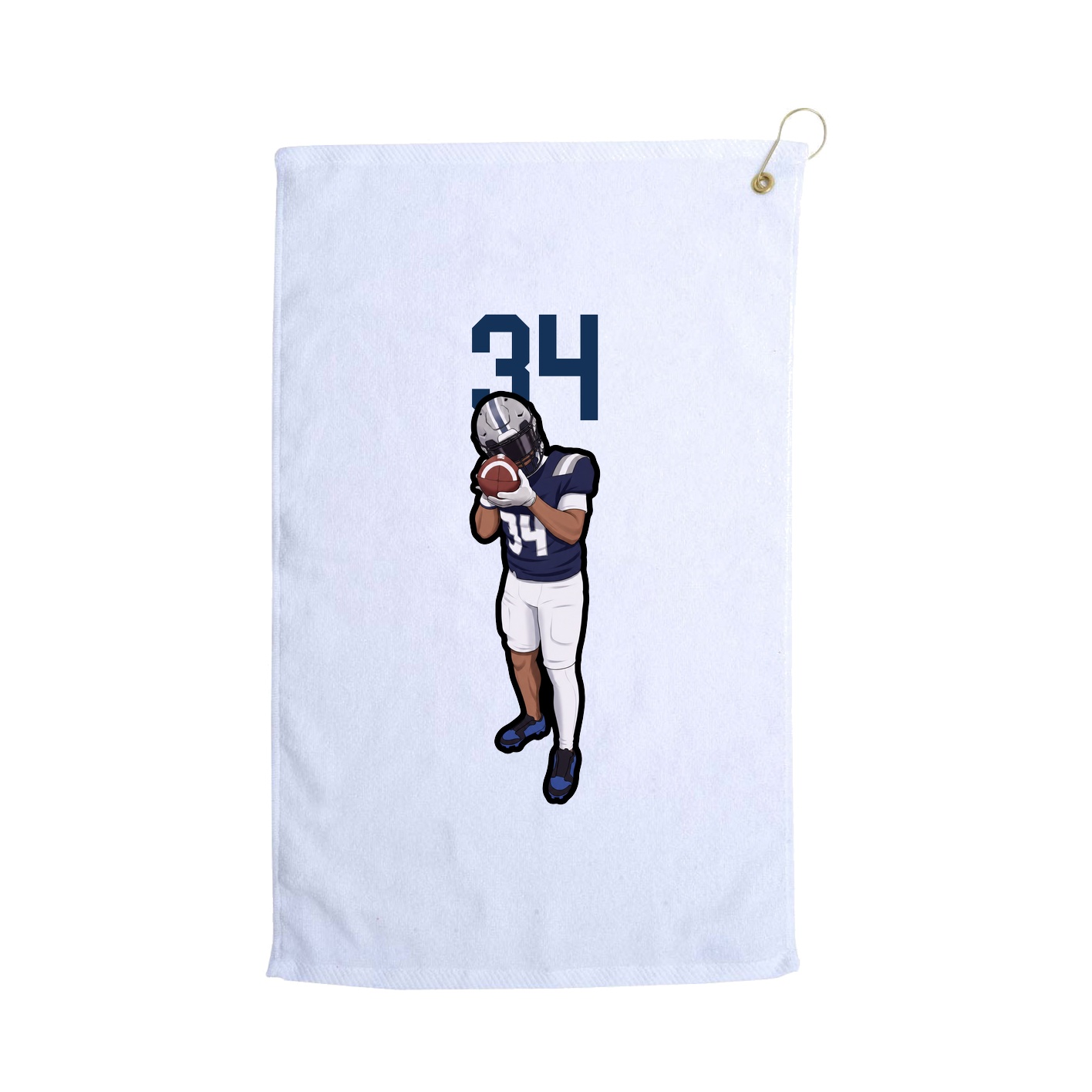 Golf Towel — Number Top in White