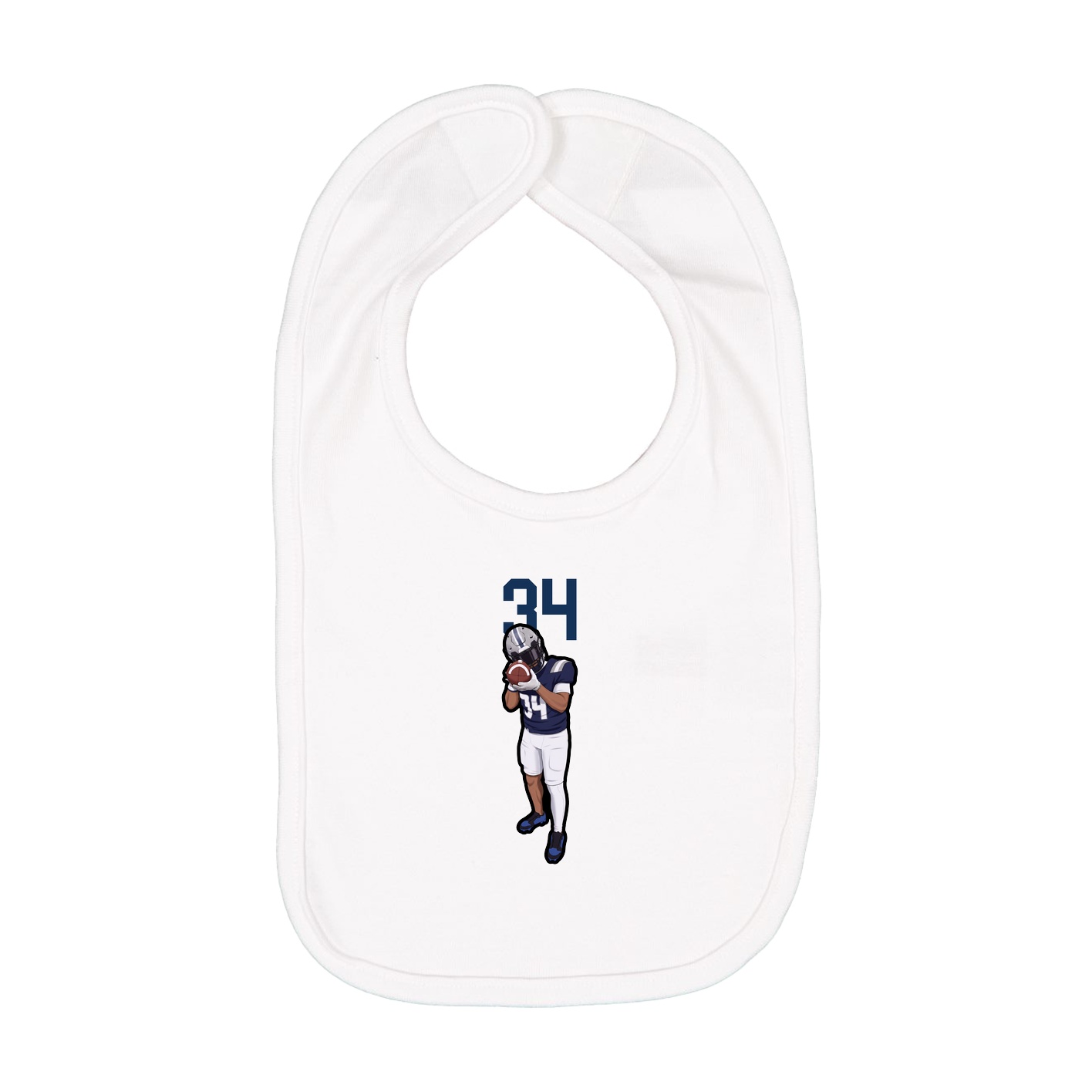 Infant Bib — Number Top in White