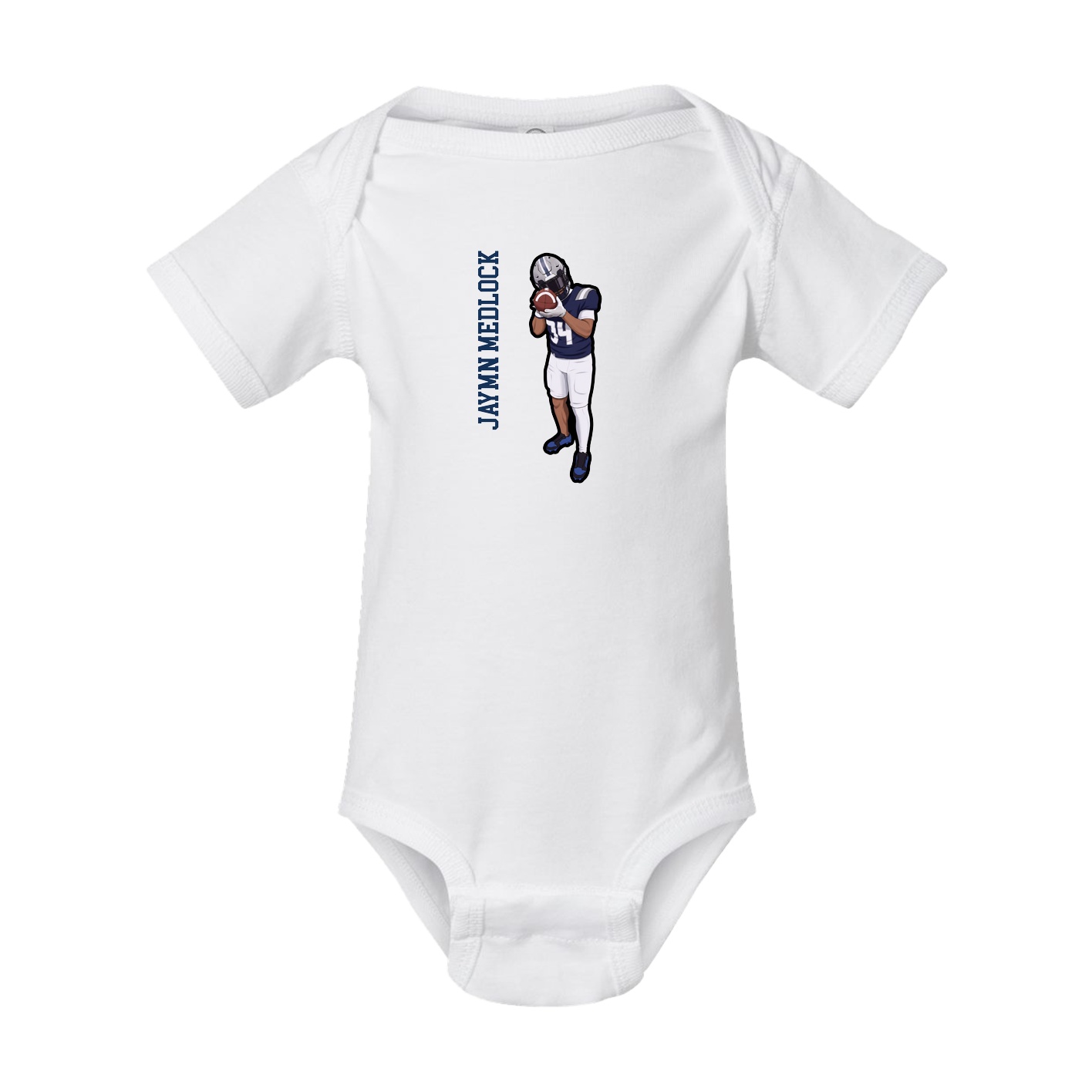 Baby Onesie — Name Vertical in White