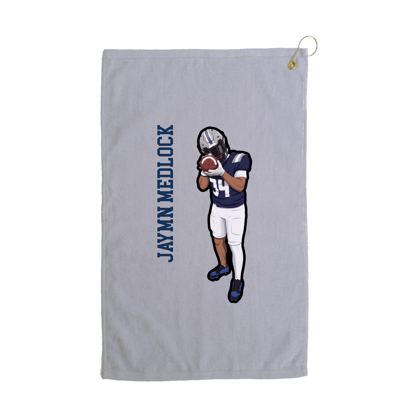 Golf Towel — Name Vertical in Grey