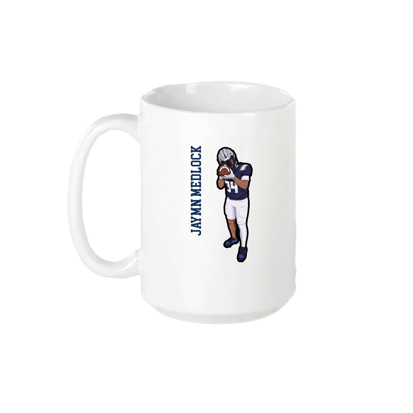 15oz Coffee Mug — Name Vertical in White