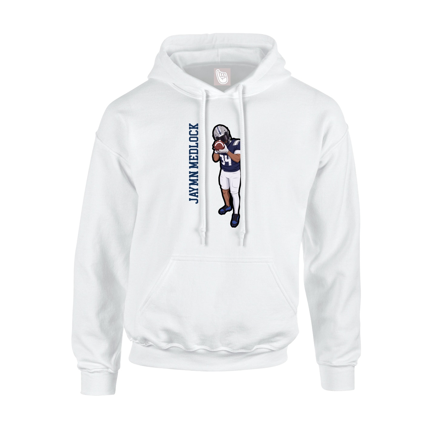 Hoodie — Name Vertical in White