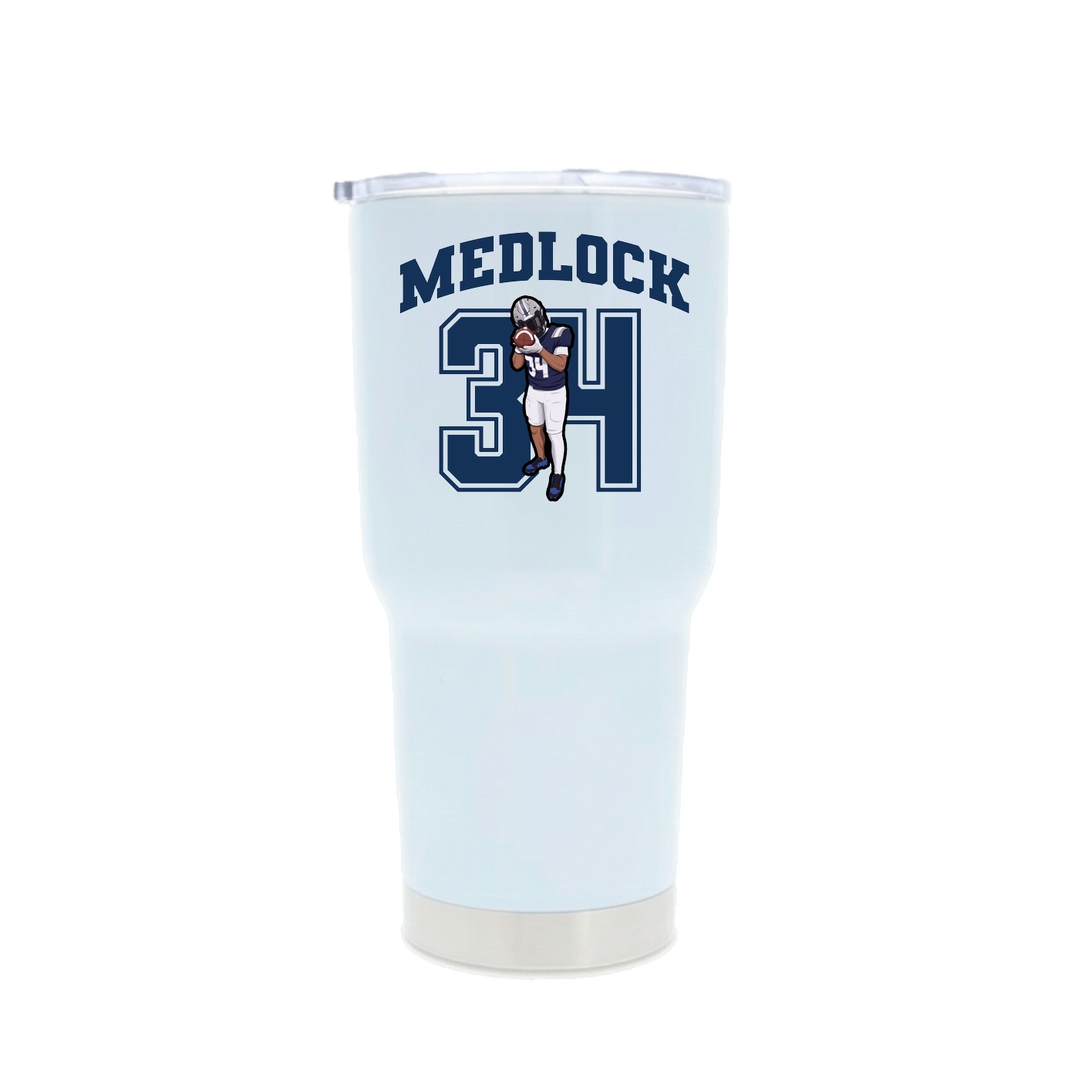 30oz Stainless Steel Tumbler — Number in White