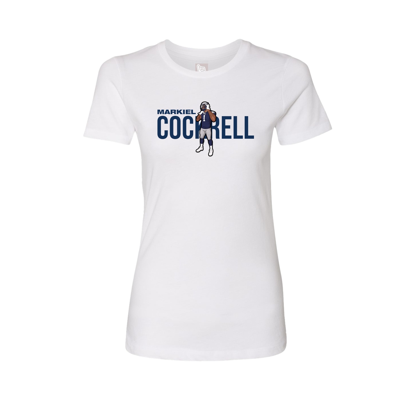 Fitted Women's Tee — Player Name in White