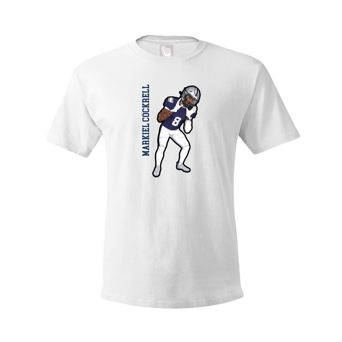 Tee — Name Vertical in White
