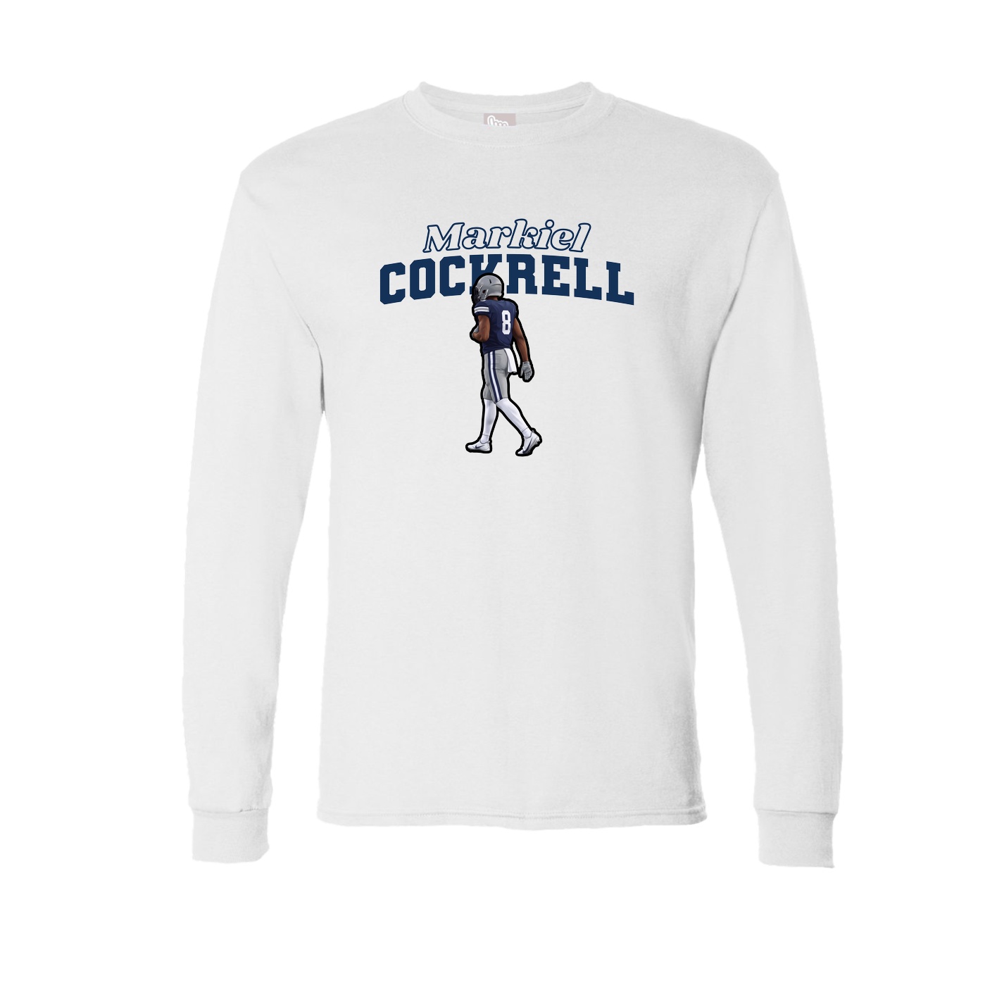 Long Sleeve Tee — Name Arch in White