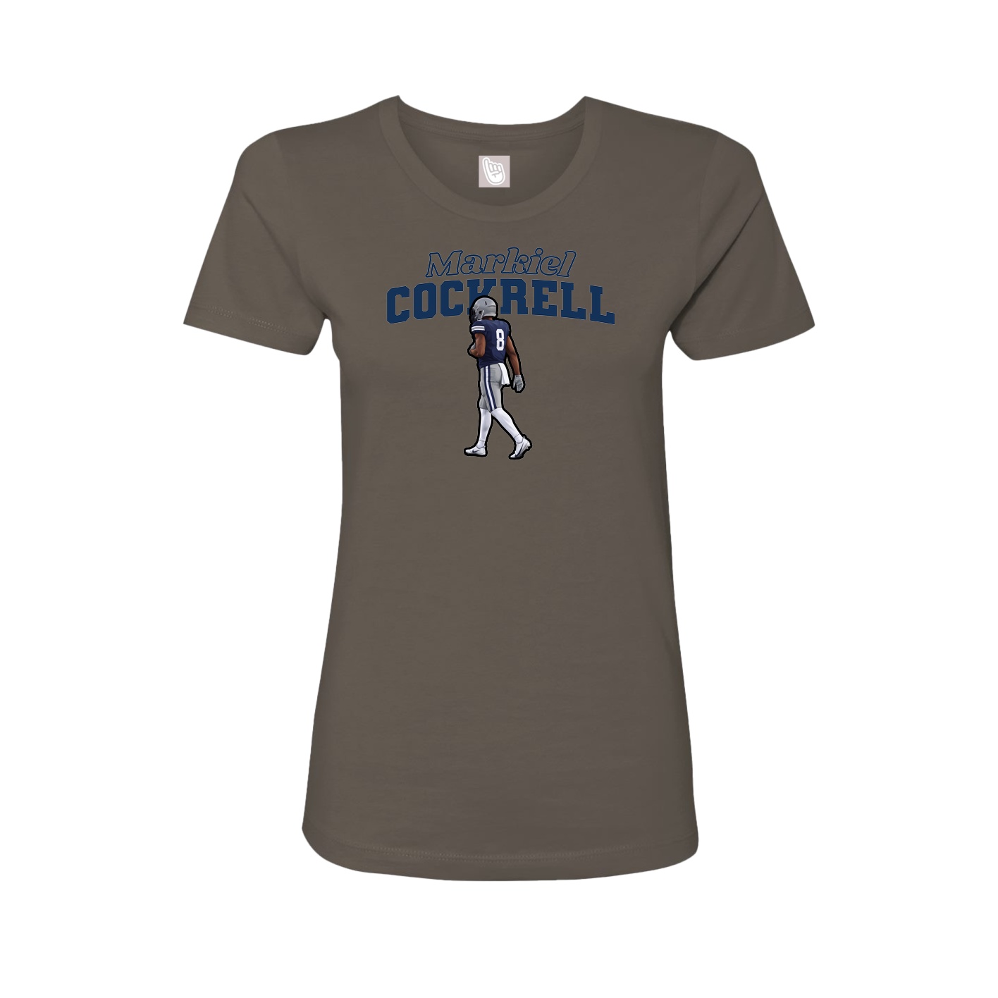 Fitted Women's Tee — Name Arch in Grey