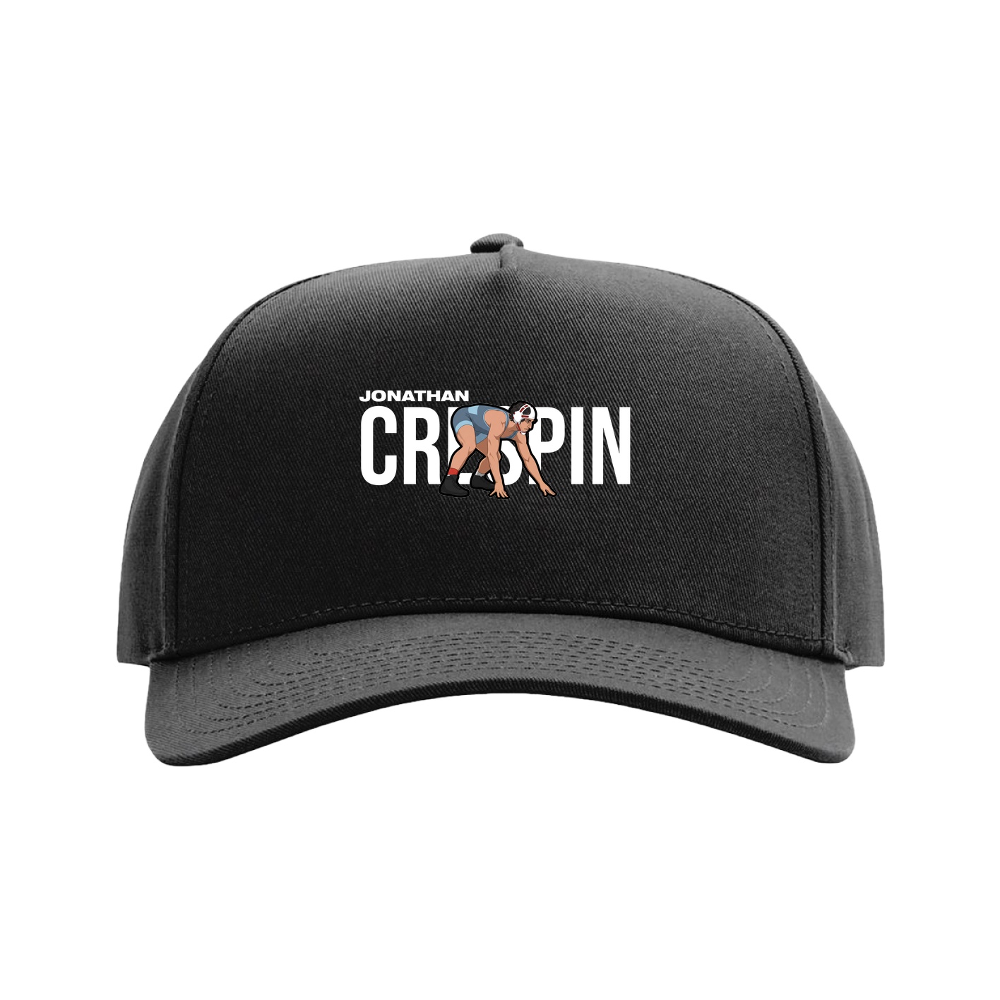 Full Fabric Five-Panel Champ Cap — Player Name in Black