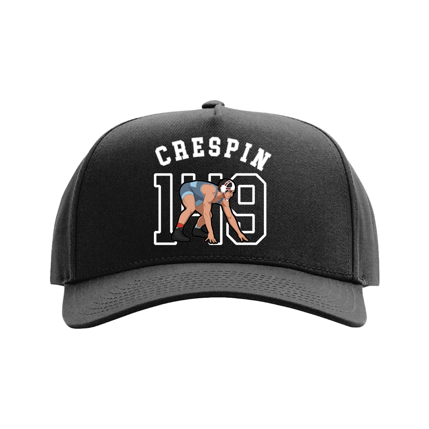 Full Fabric Five-Panel Champ Cap — Shirsey Arch in Black