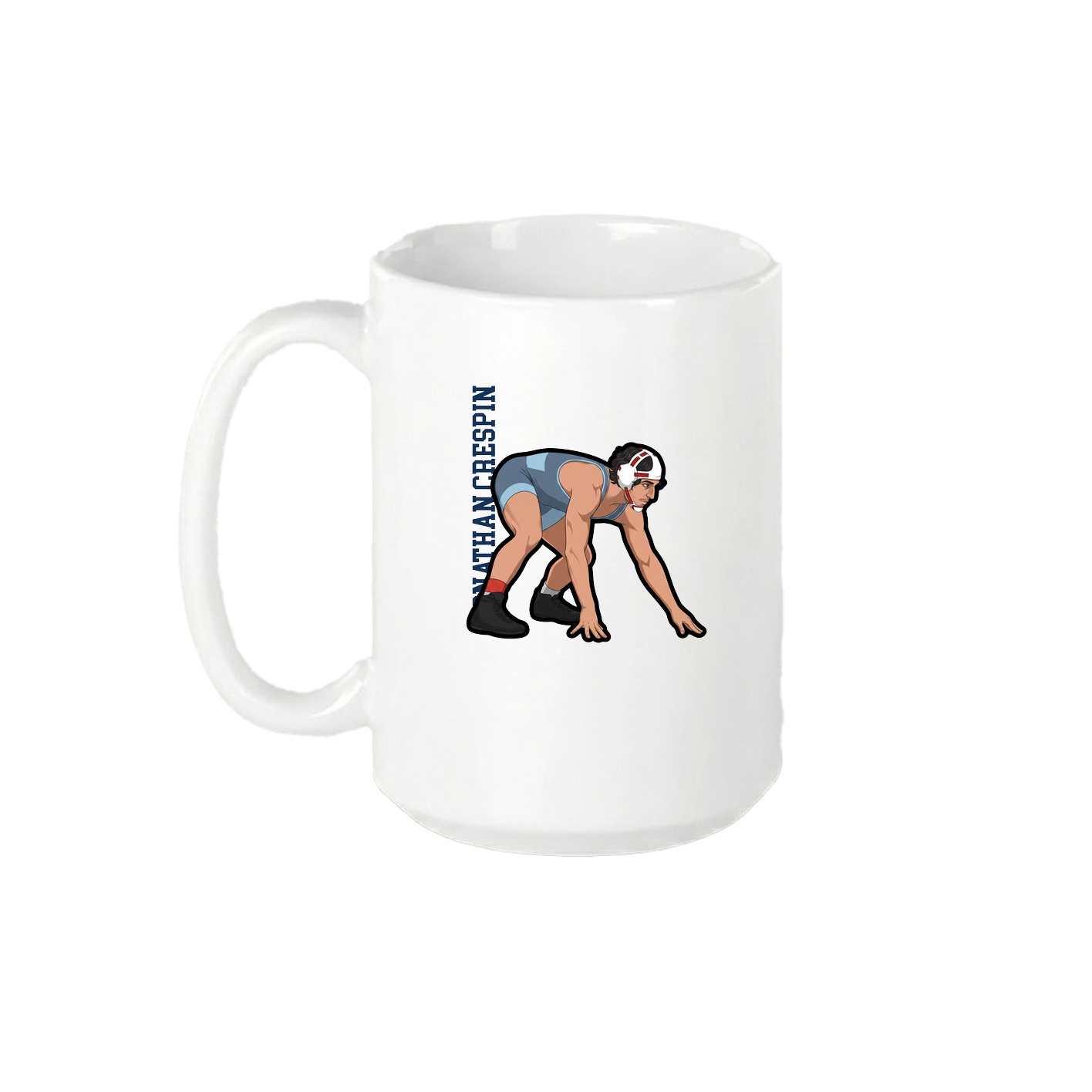 15oz Coffee Mug — Name Vertical in White