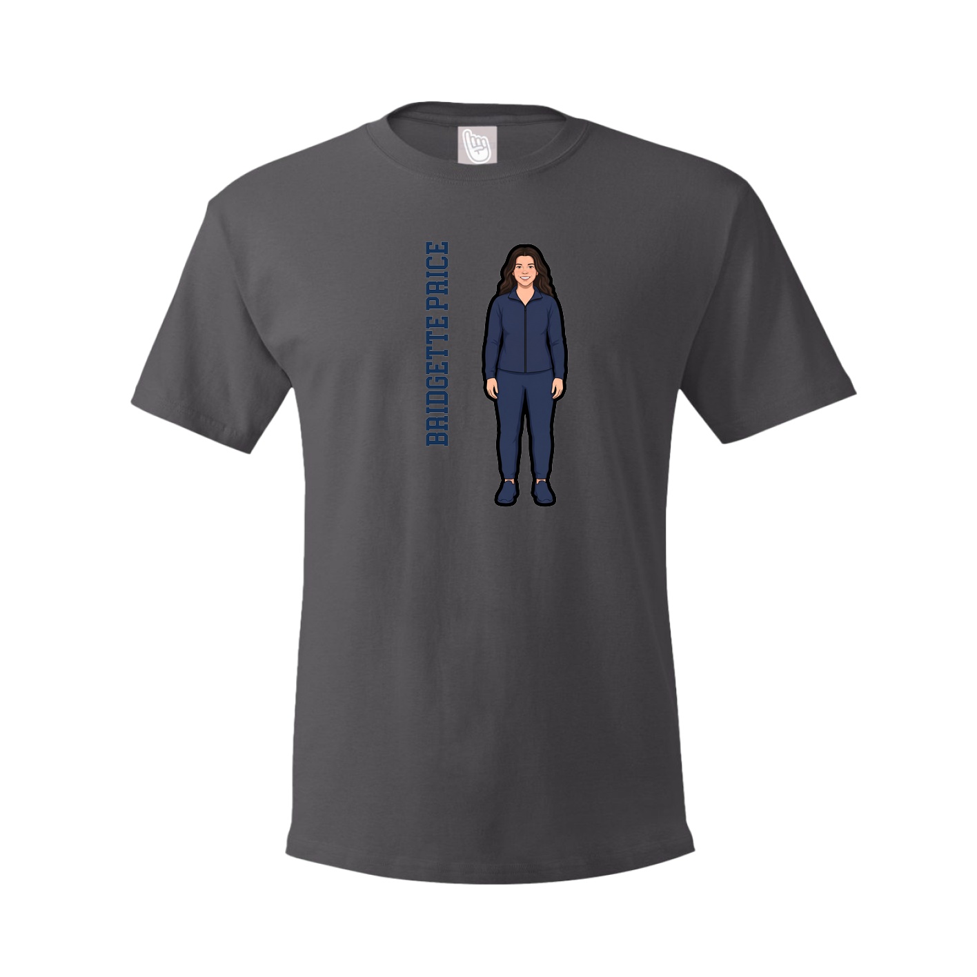 Tee — Name Vertical in Grey