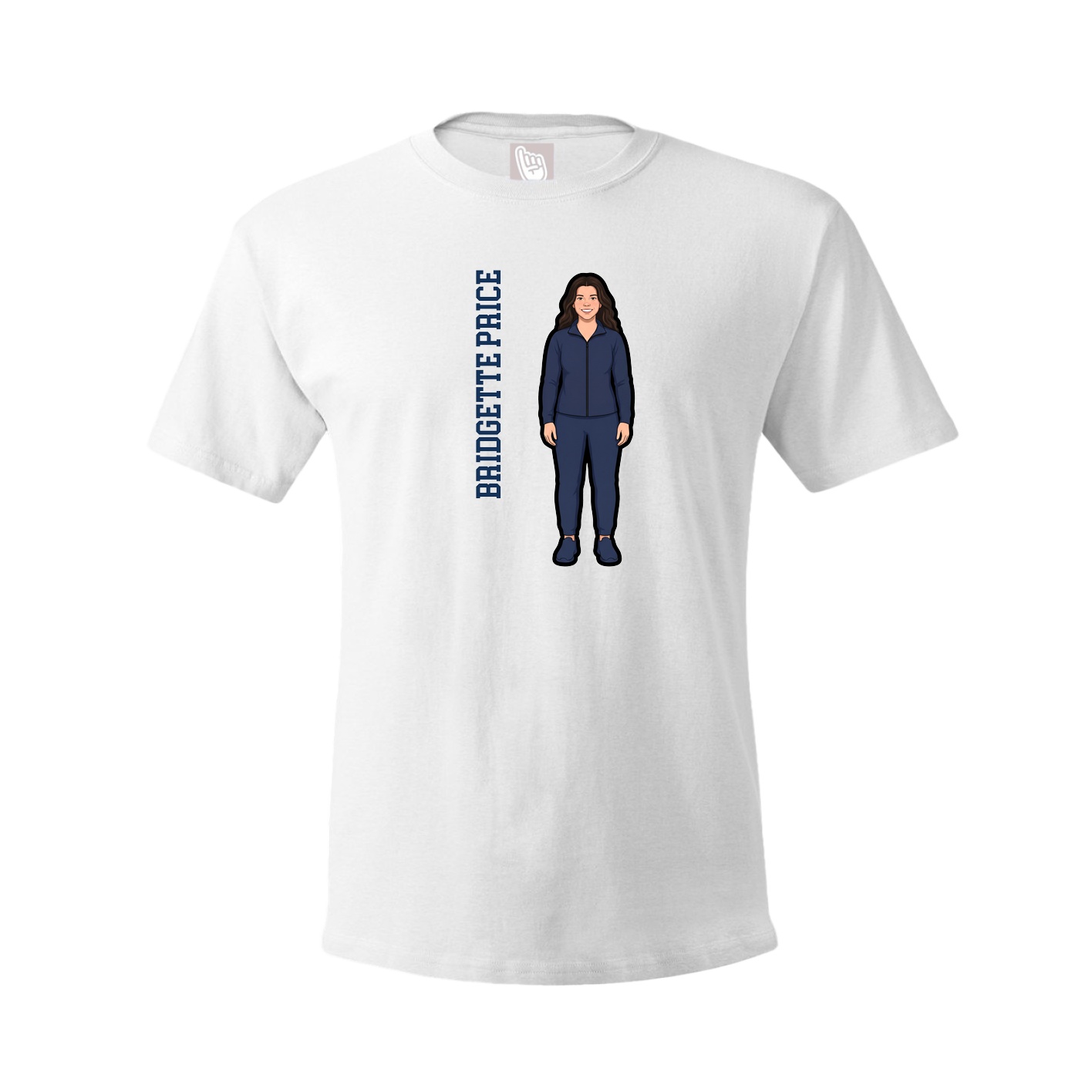 Youth Tee — Name Vertical in White