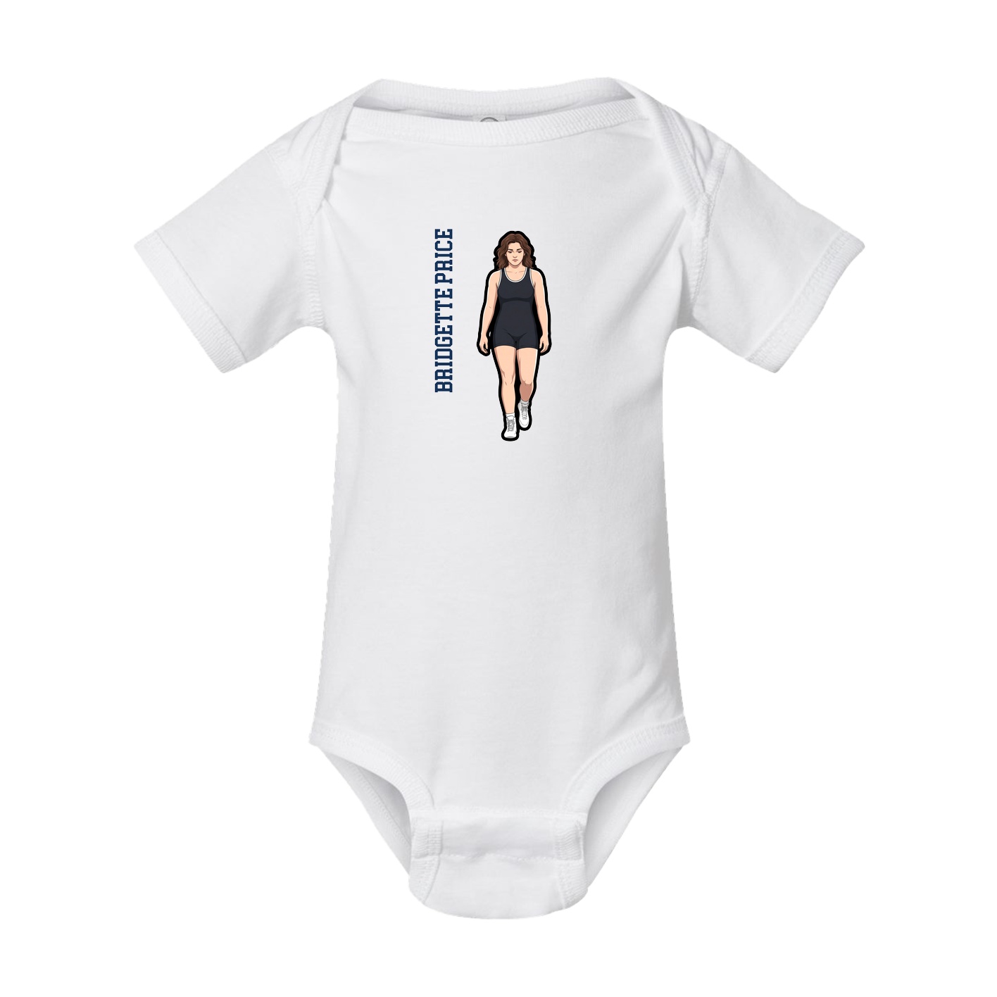 Baby Onesie — Name Vertical in White