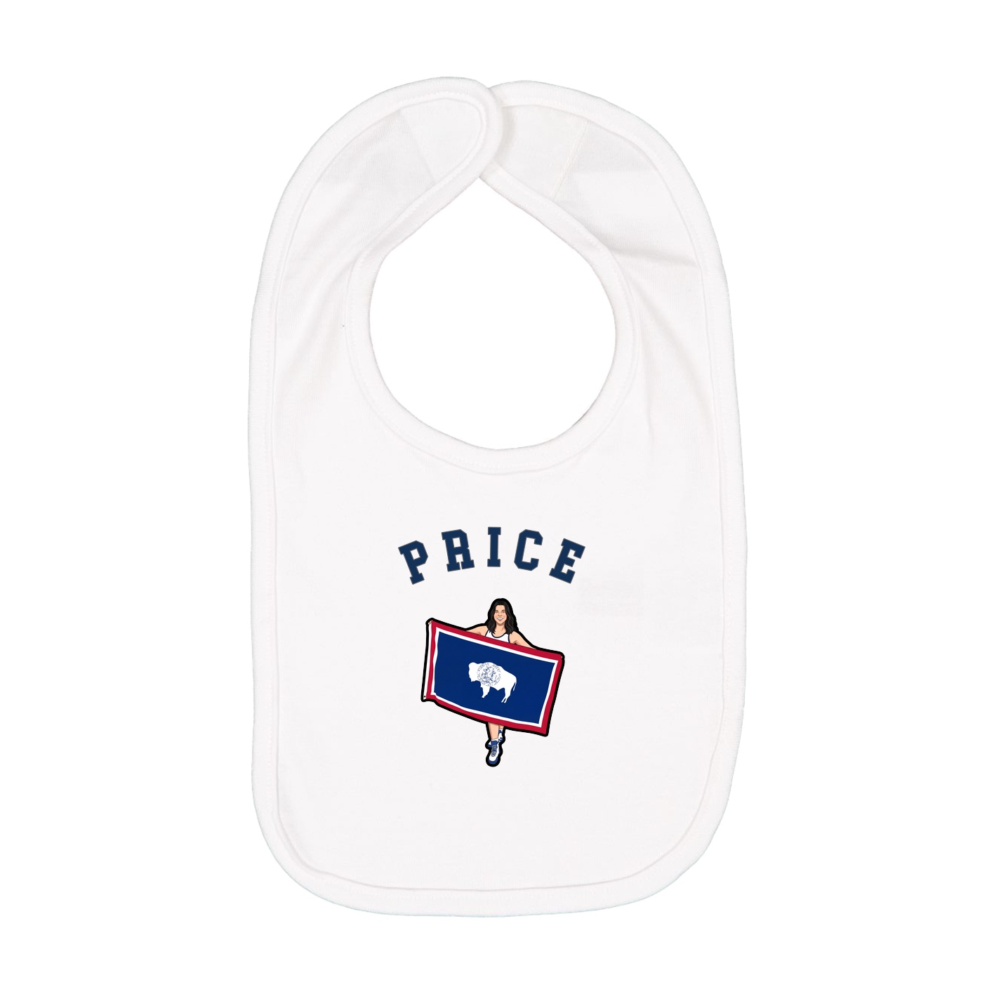 Infant Bib — Shirsey Arch in White