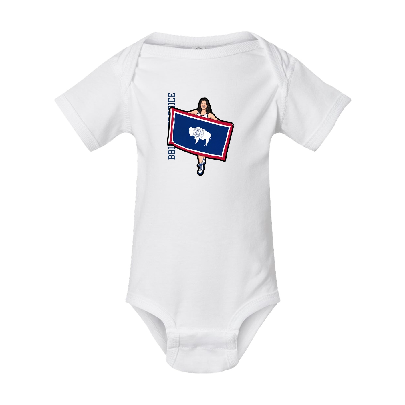 Baby Onesie — Name Vertical in White
