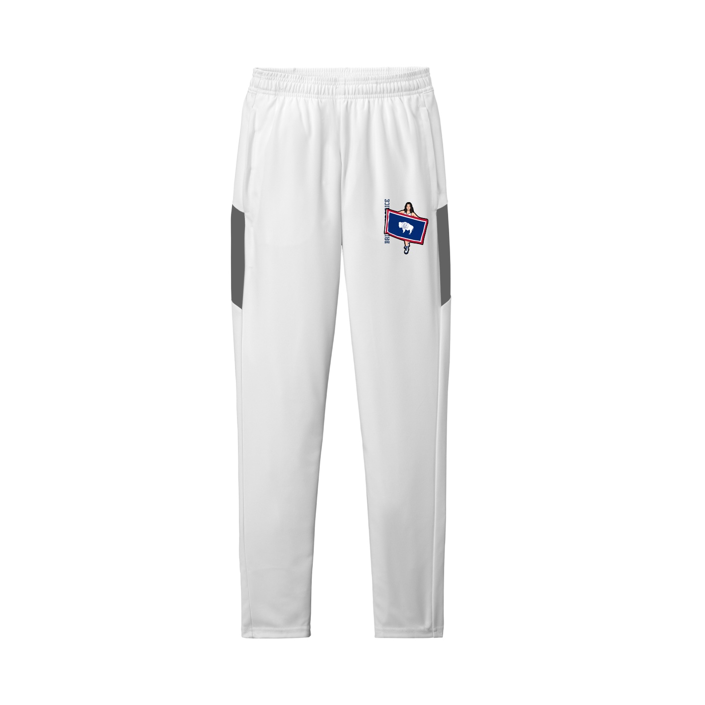 Team Travel Pant — Name Vertical in White/Grey