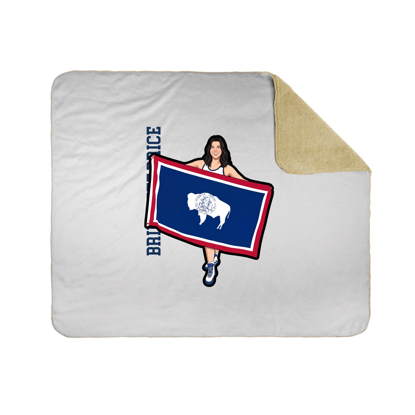 Throw Blanket — Name Vertical in White