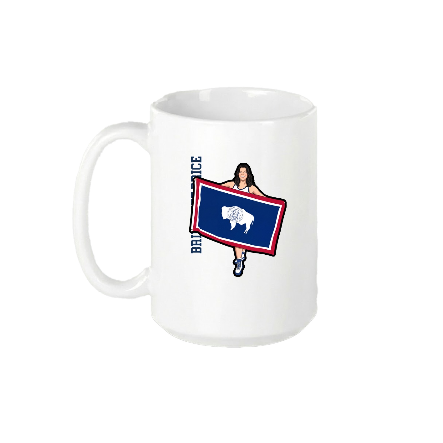 15oz Coffee Mug — Name Vertical in White