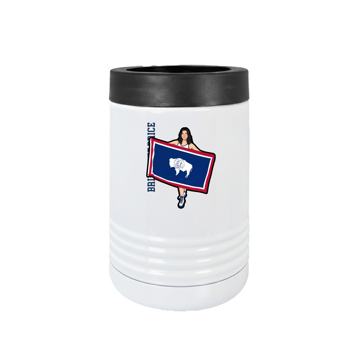 Beverage Holder — Name Vertical in White