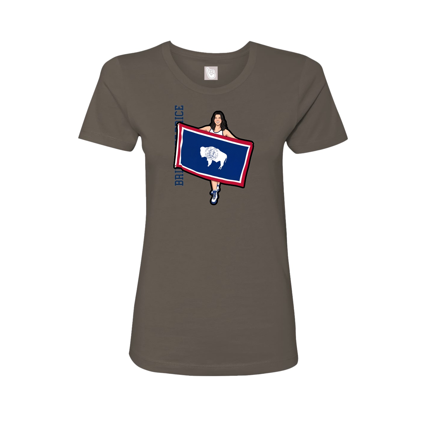 Womens Tee — Name Vertical in Grey