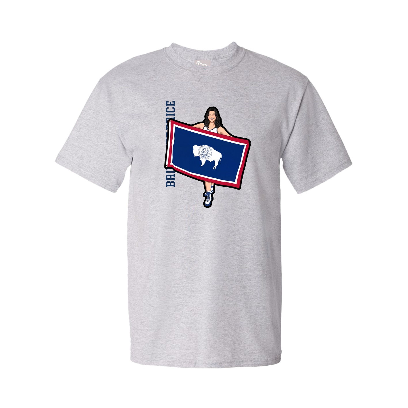 Youth Tee — Name Vertical in Grey