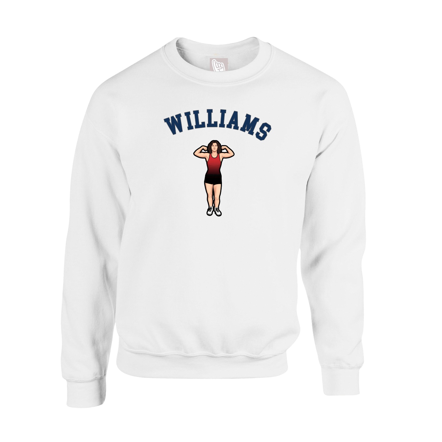 Fleece Crew — Shirsey Arch in White