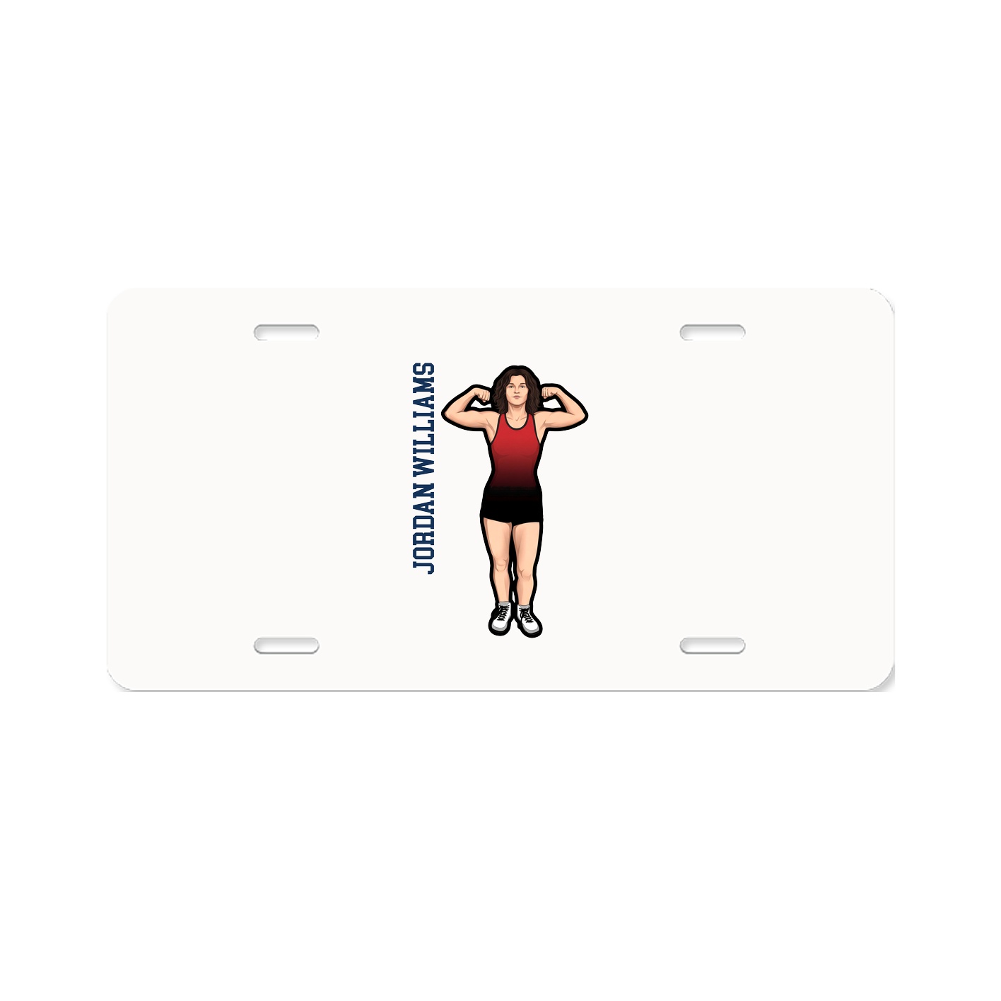 License Plate — Name Vertical in Classic