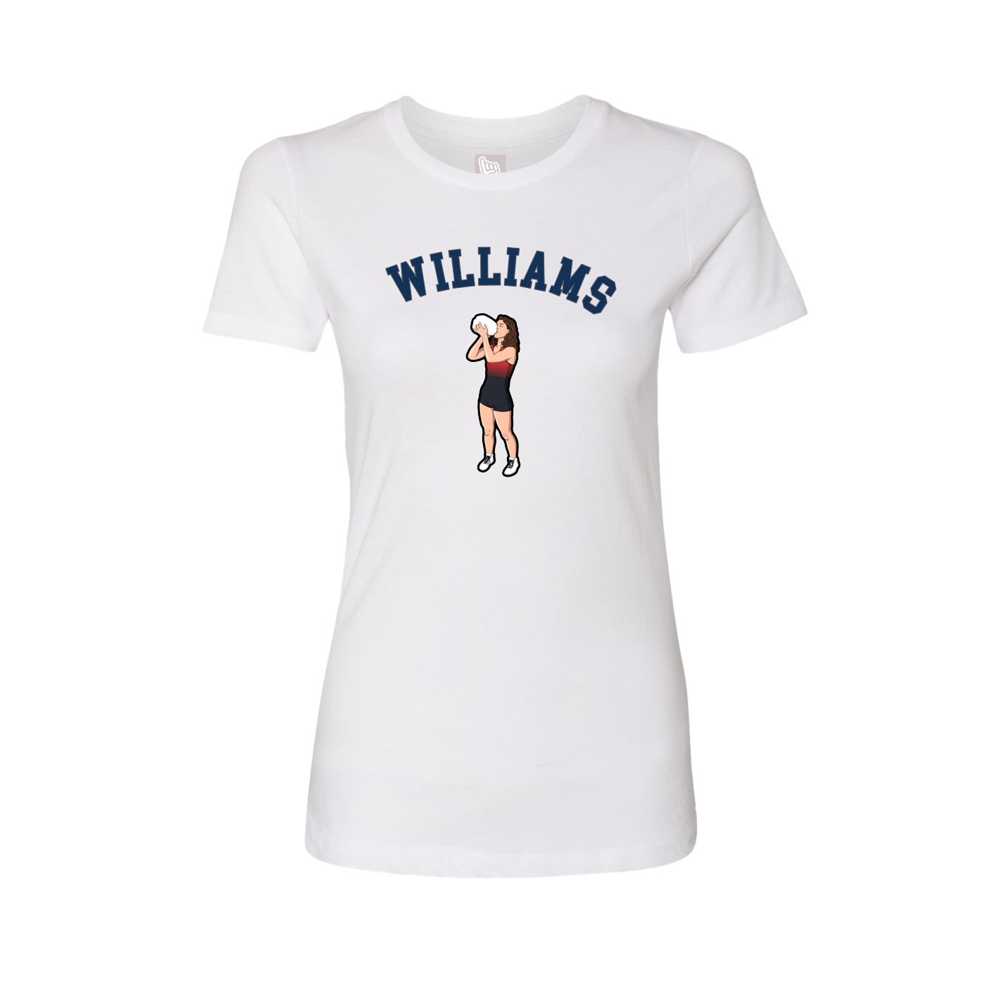 Fitted Women's Tee — Shirsey Arch in White