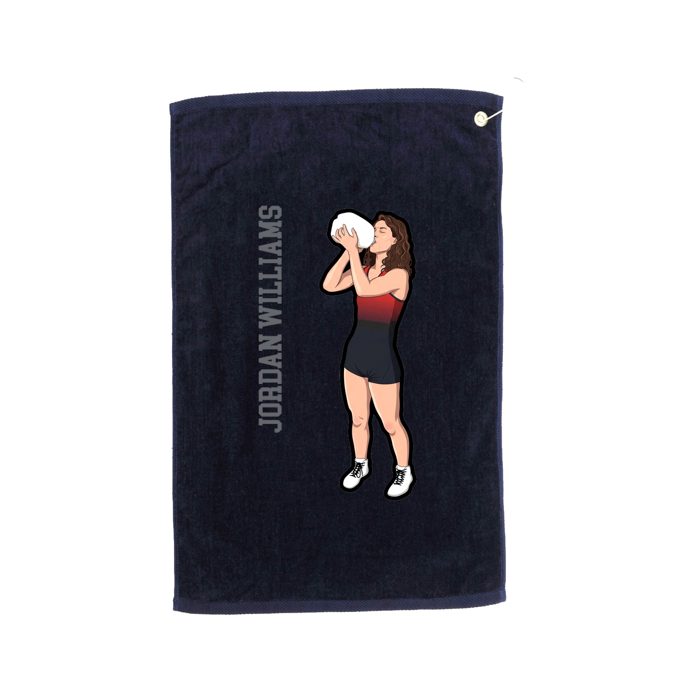Golf Towel — Name Vertical in Navy