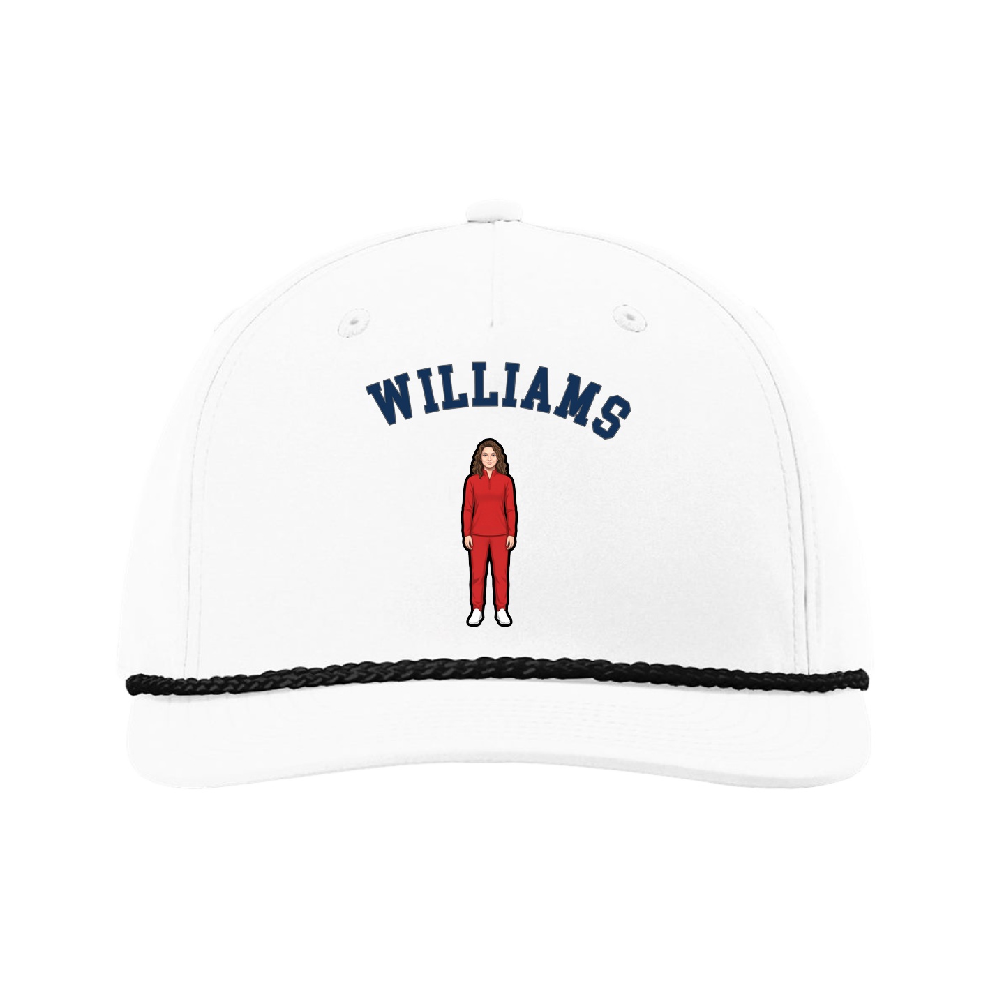 Five-Panel Classic Rope Cap — Shirsey Arch in White