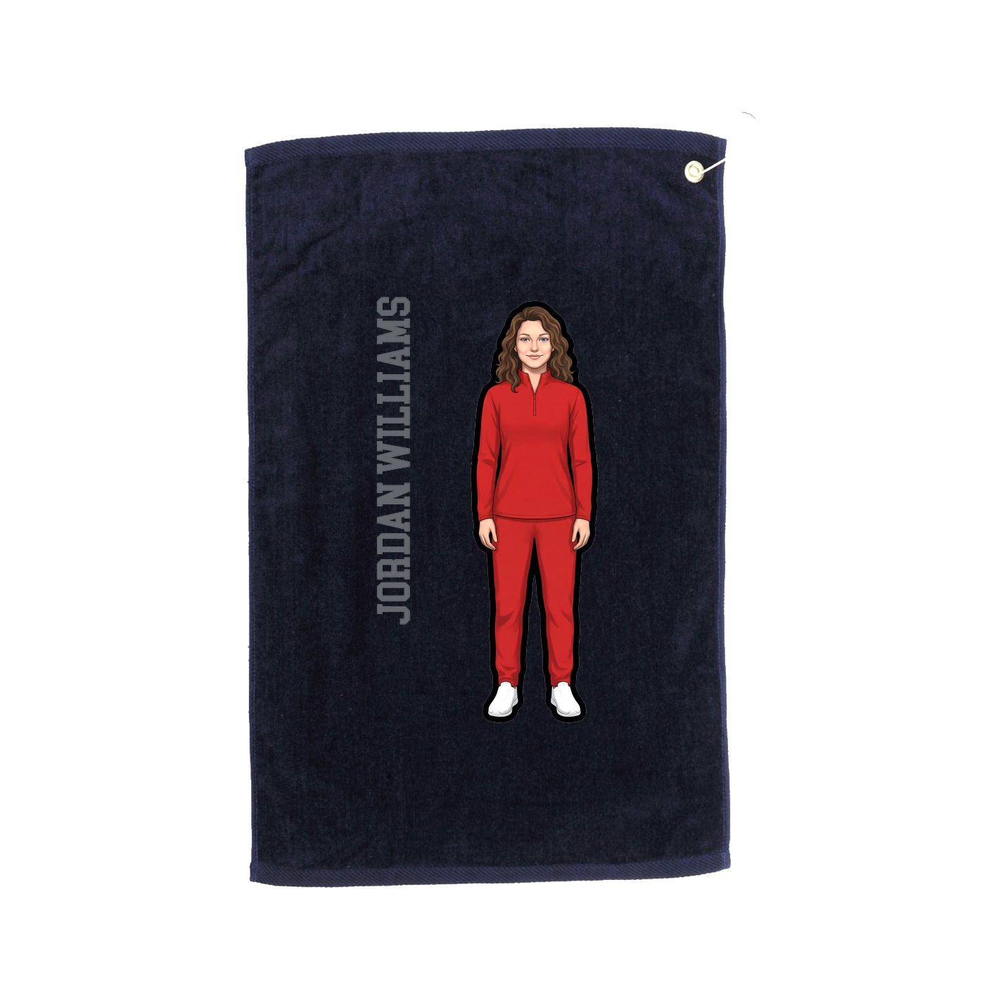 Golf Towel — Name Vertical in Navy