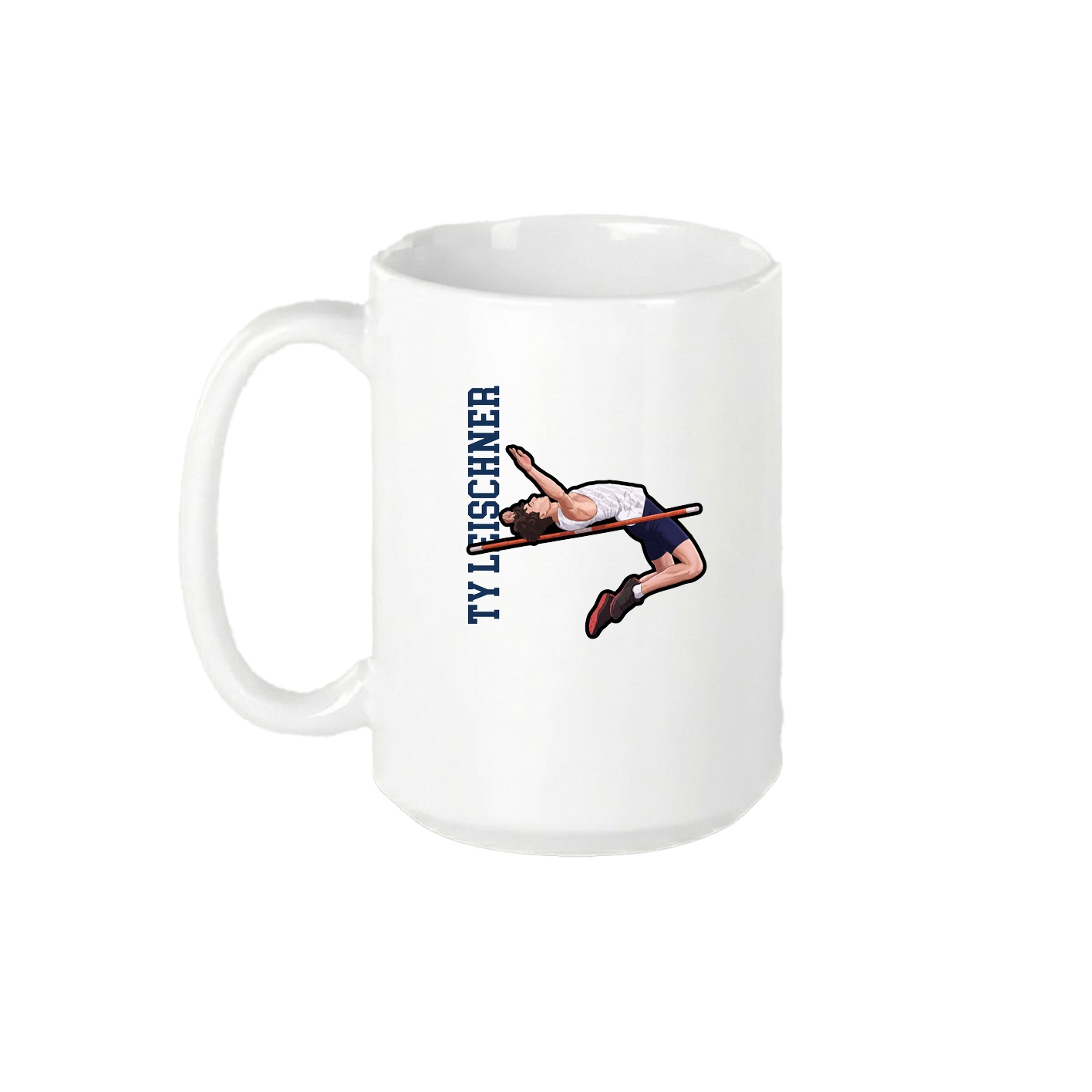 15oz Coffee Mug — Name Vertical in White