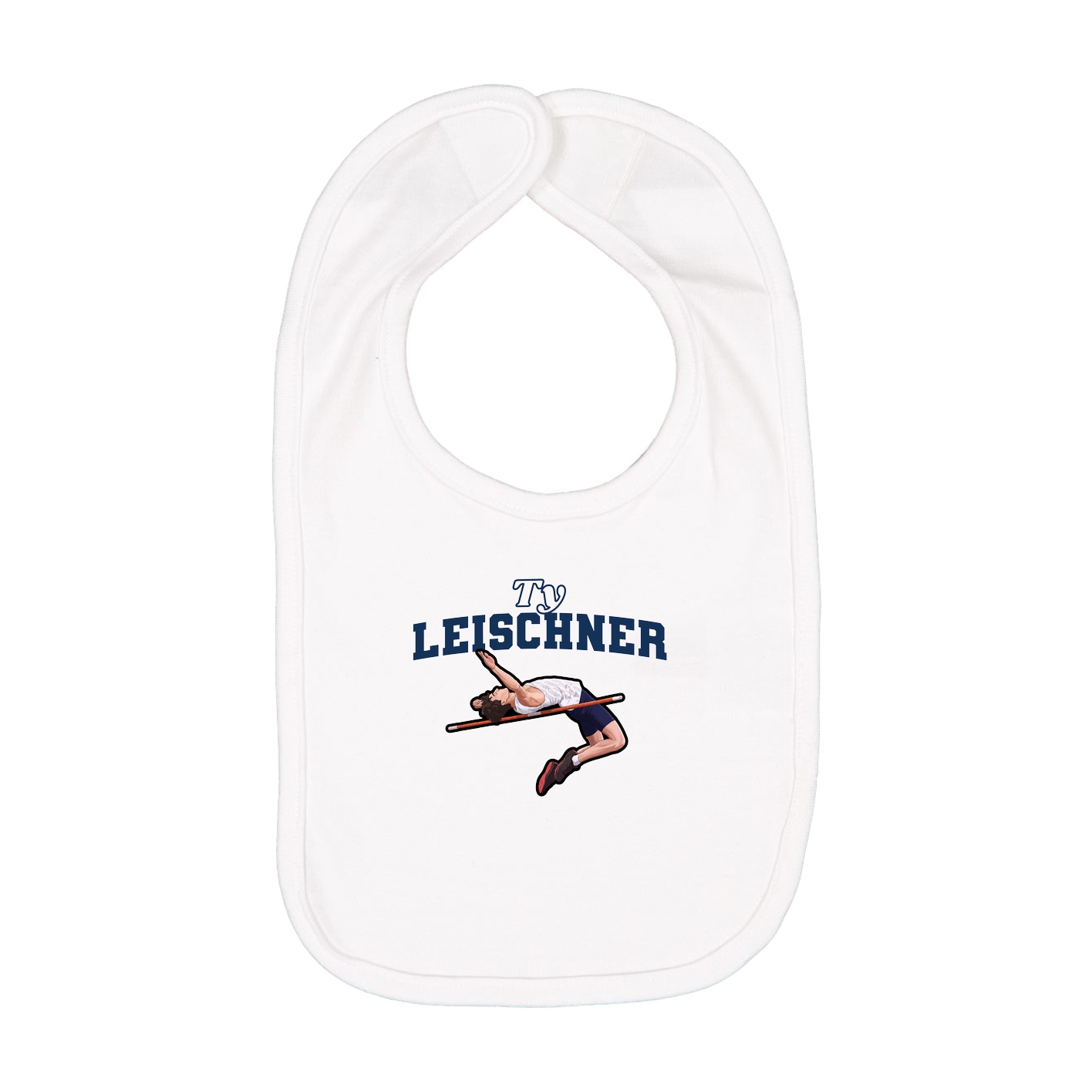 Infant Bib — Name Arch in White