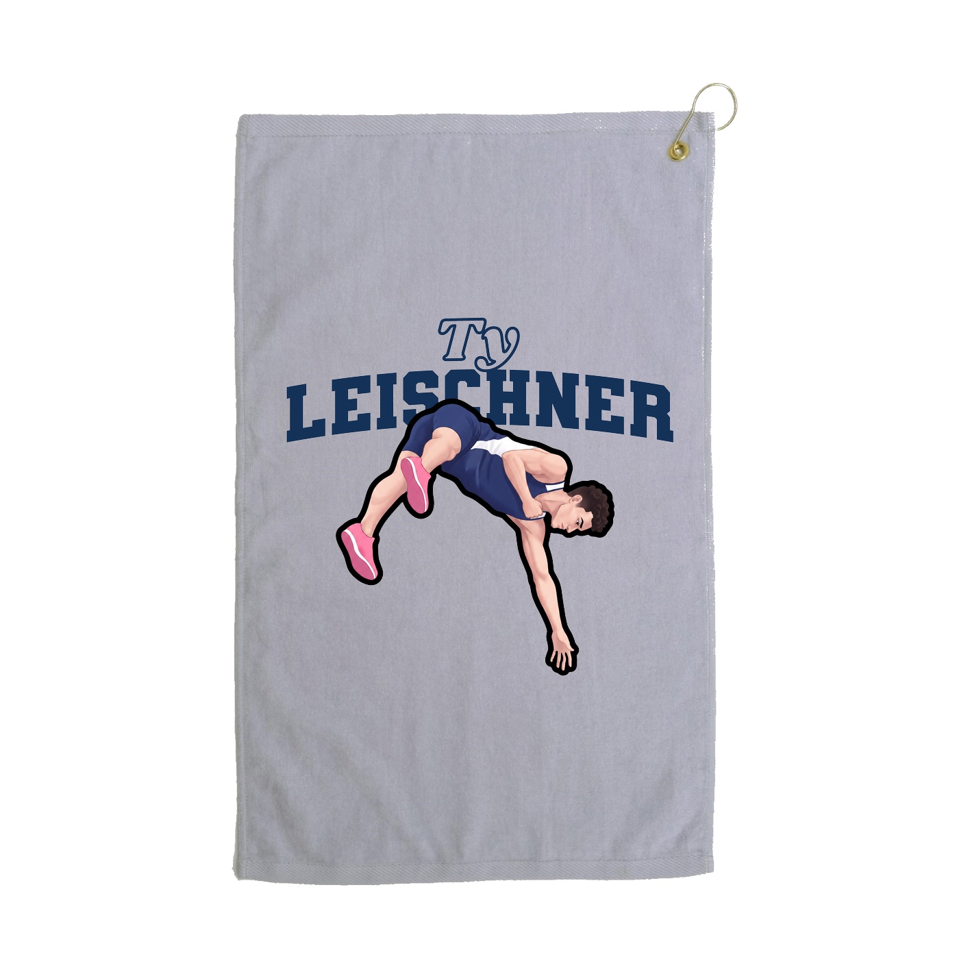 Golf Towel — Name Arch in Grey