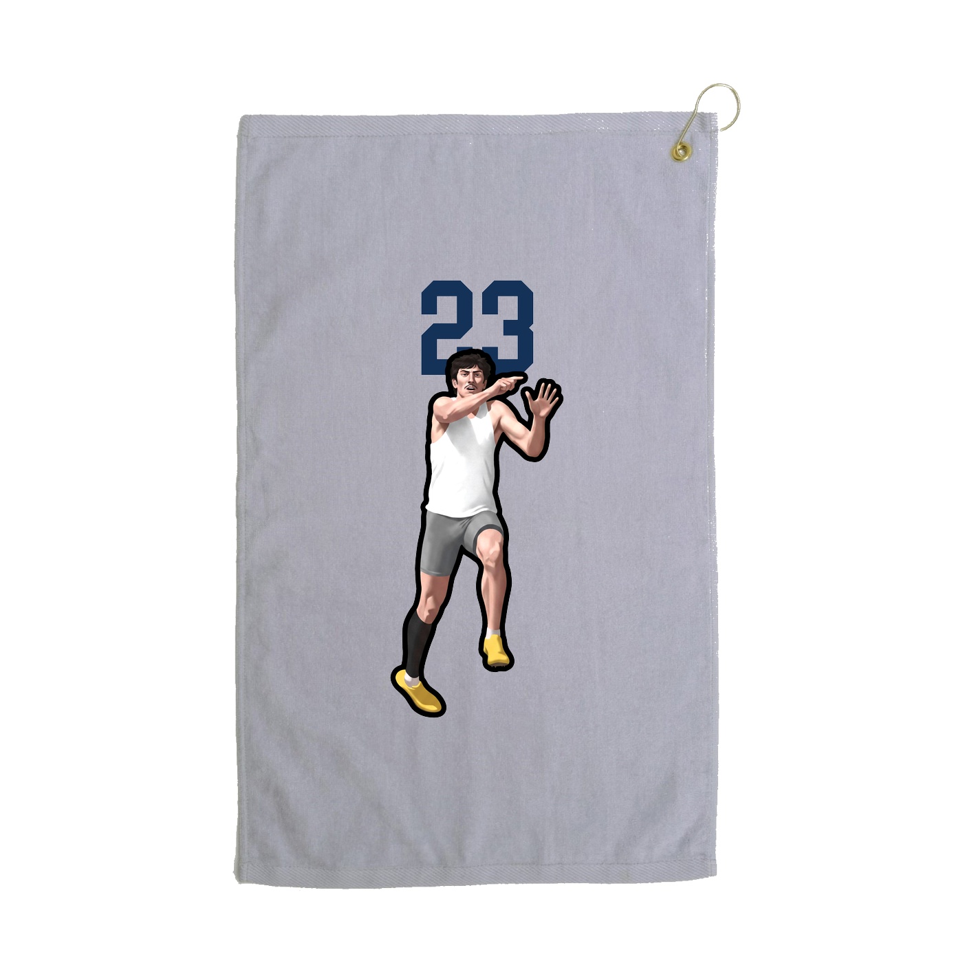 Golf Towel — Number Top in Grey