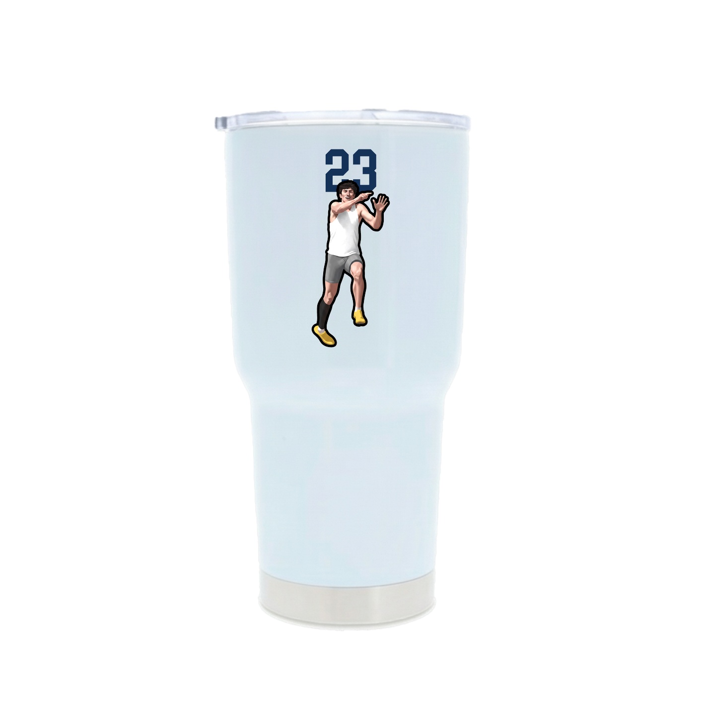 30oz Stainless Steel Tumbler — Number Top in White