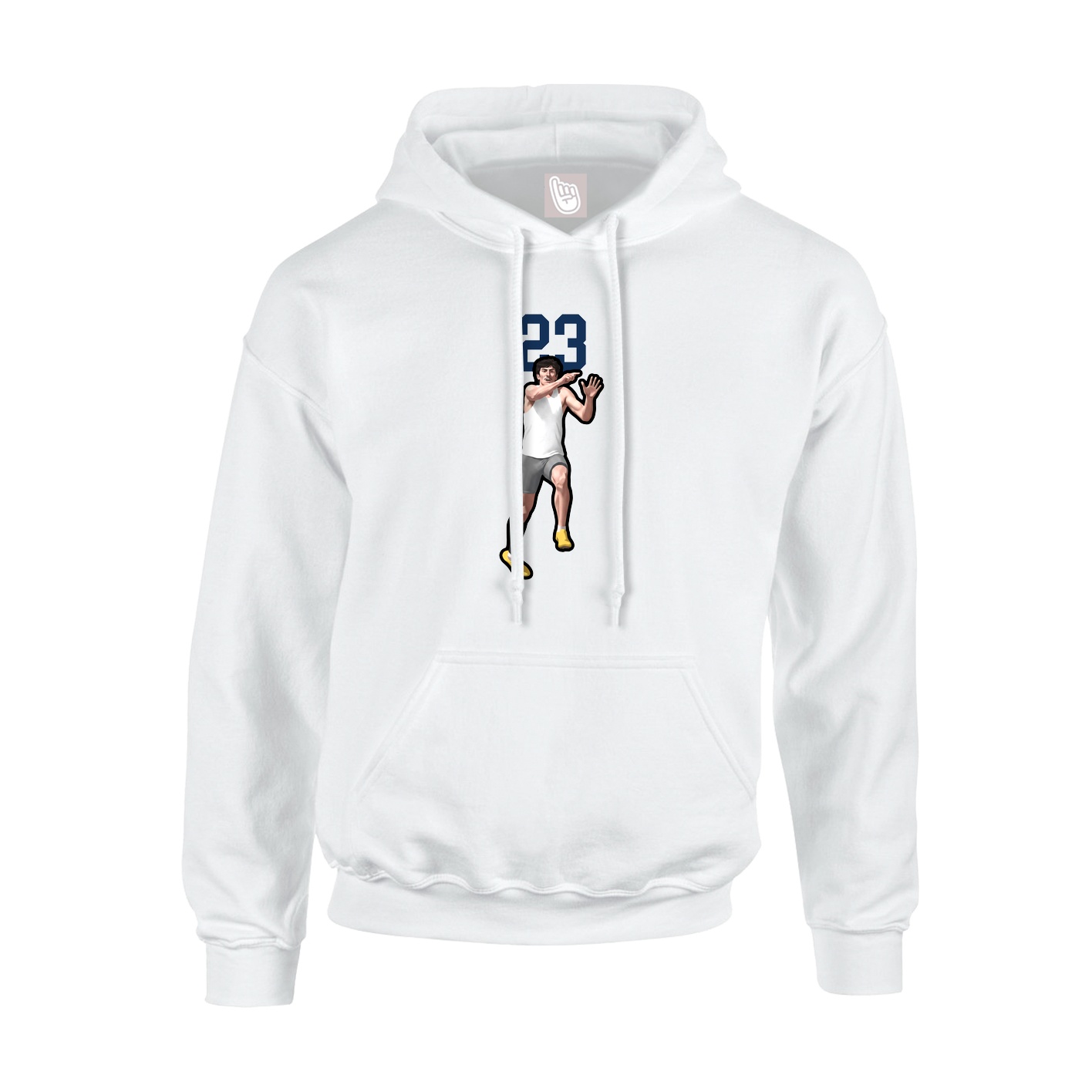 Youth Hoodie — Number Top in White