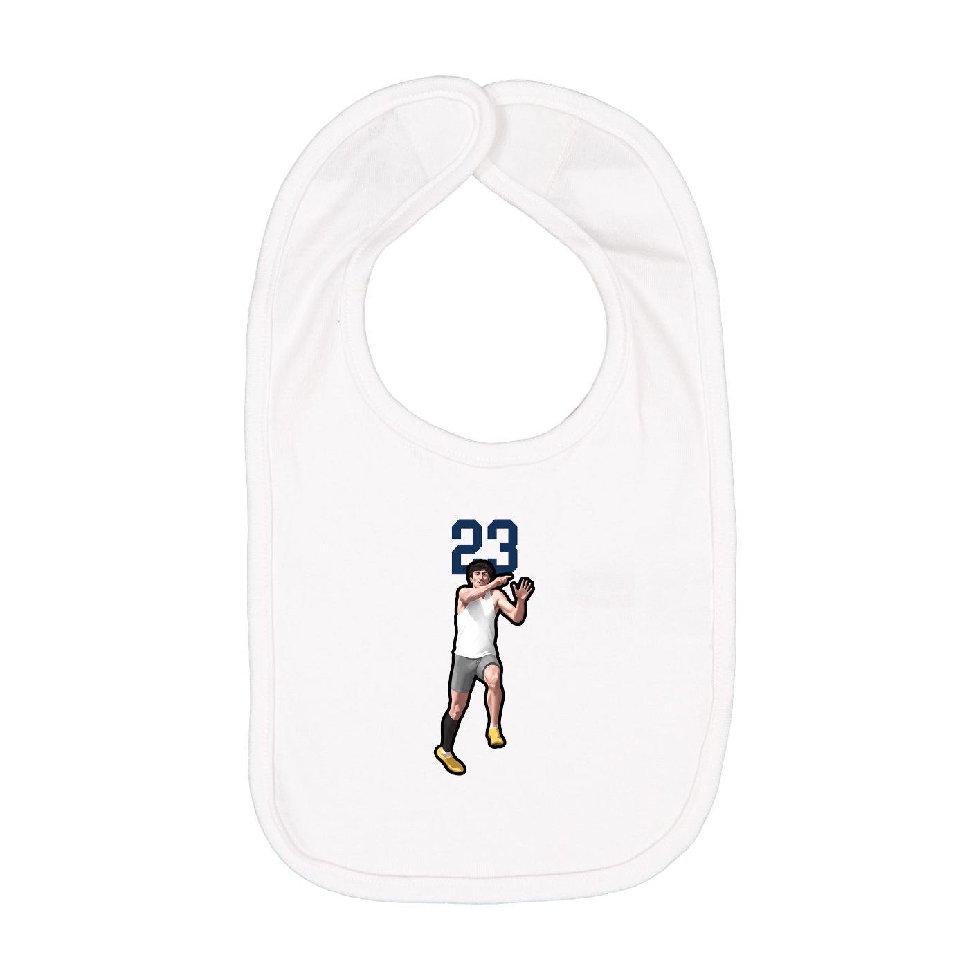 Infant Bib — Number Top in White
