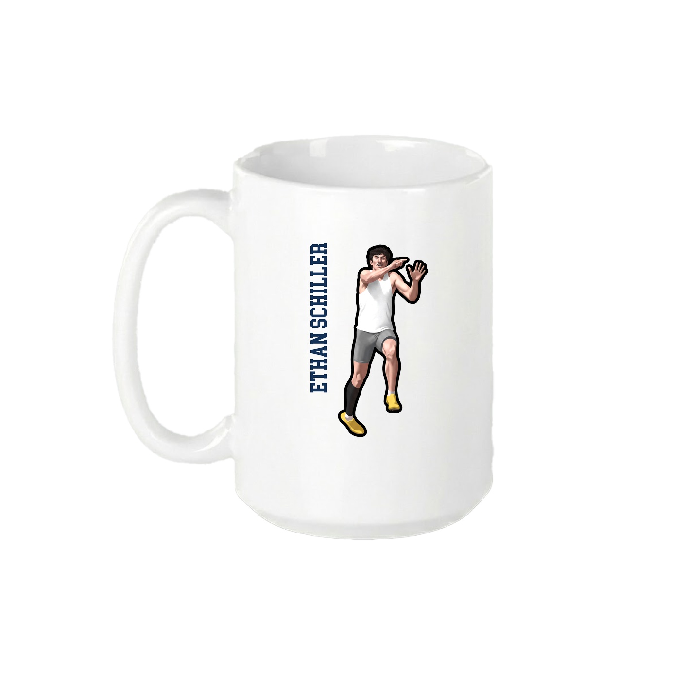 15oz Coffee Mug — Name Vertical in White