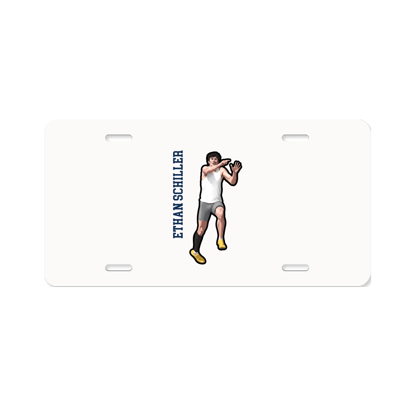 License Plate — Name Vertical in Classic