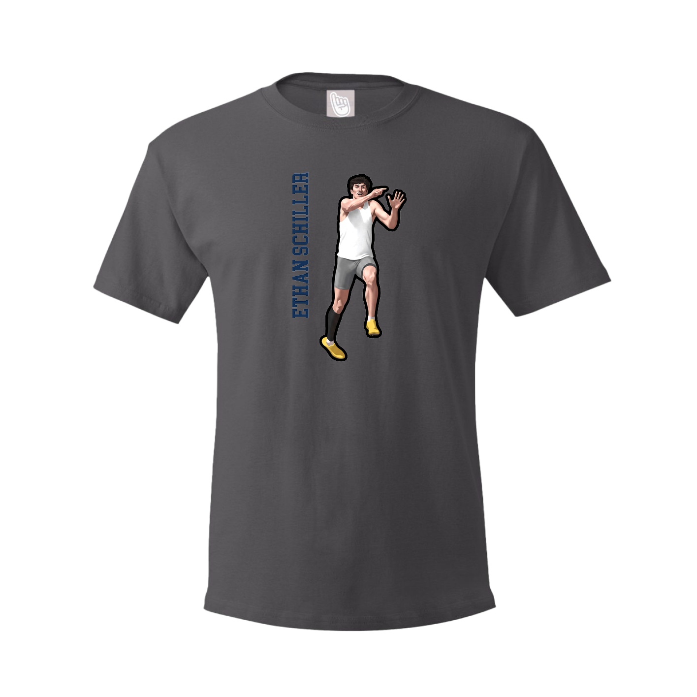 Tee — Name Vertical in Grey
