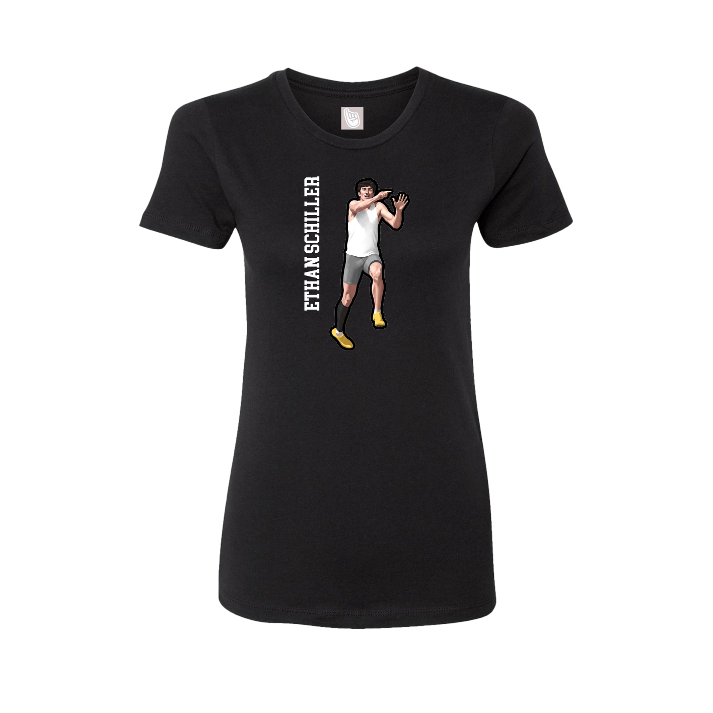 Fitted Women's Tee — Name Vertical in Black