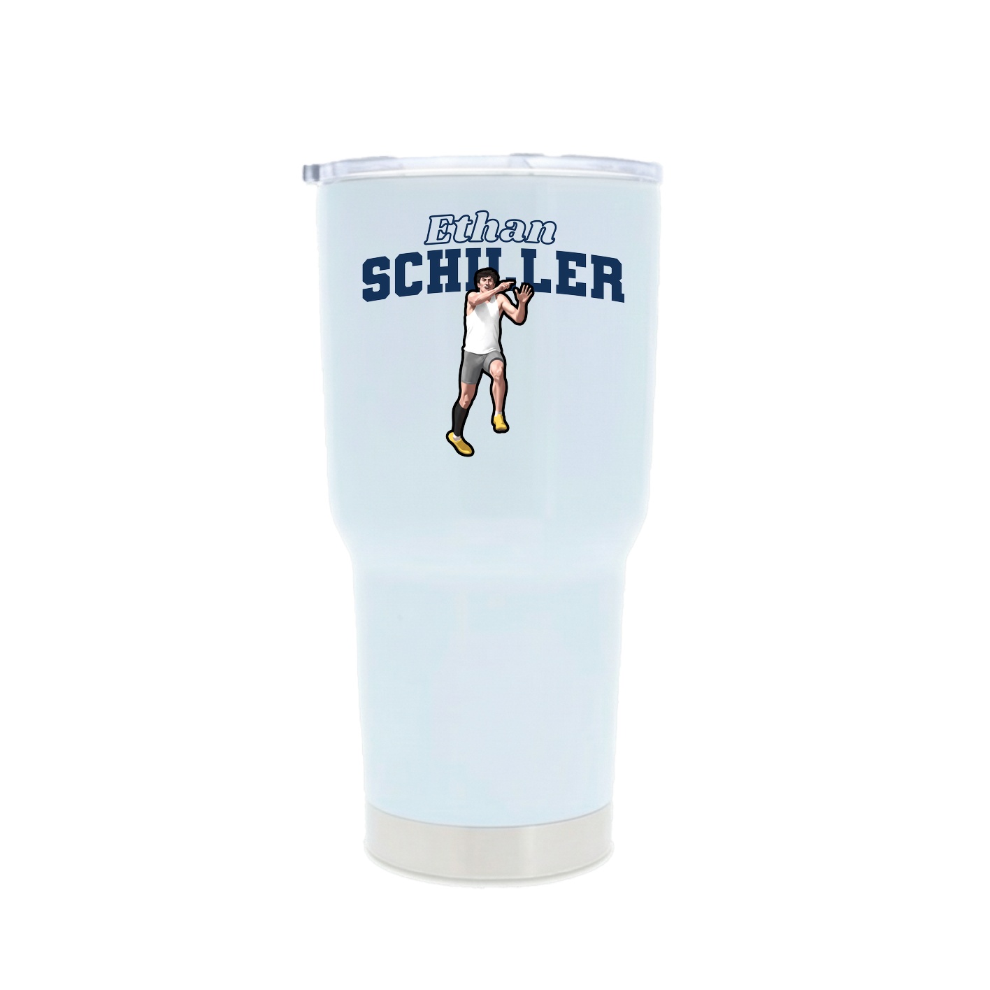 30oz Stainless Steel Tumbler — Name Arch in White