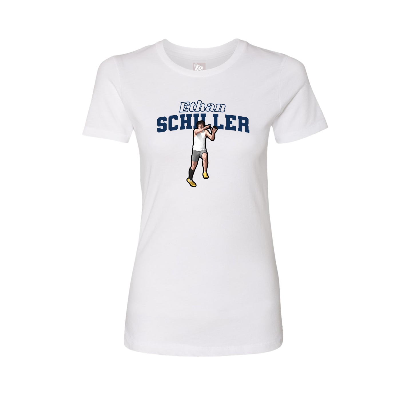 Fitted Women's Tee — Name Arch in White