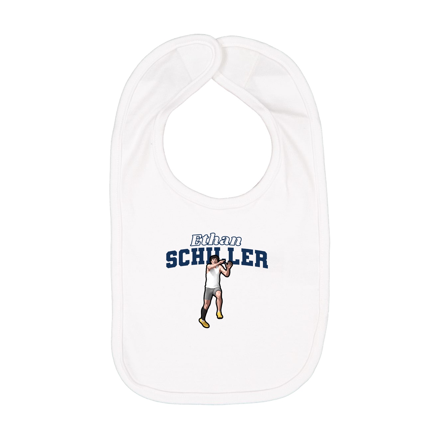 Infant Bib — Name Arch in White