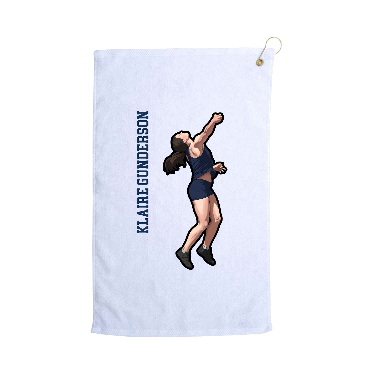 Golf Towel — Name Vertical in White