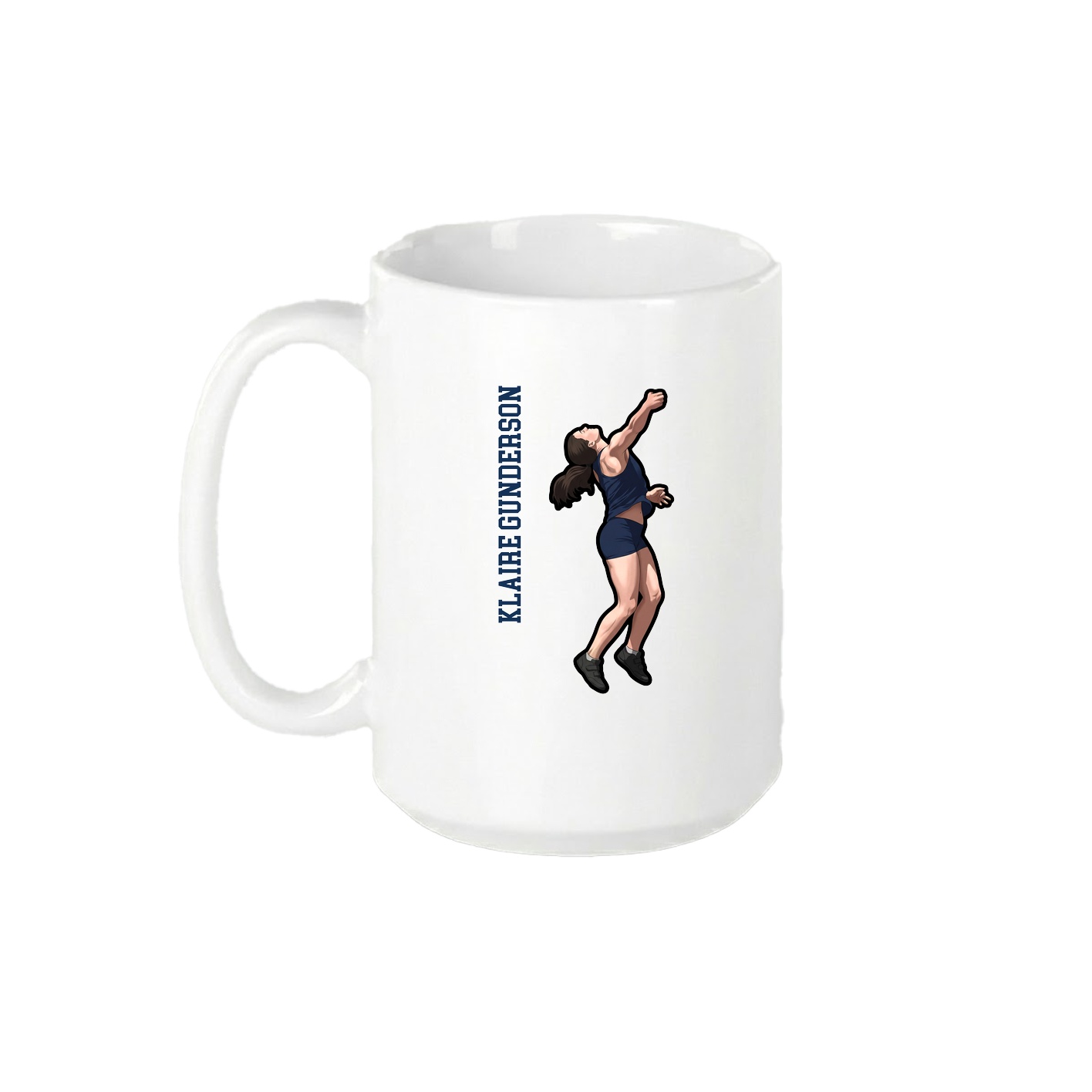 15oz Coffee Mug — Name Vertical in White