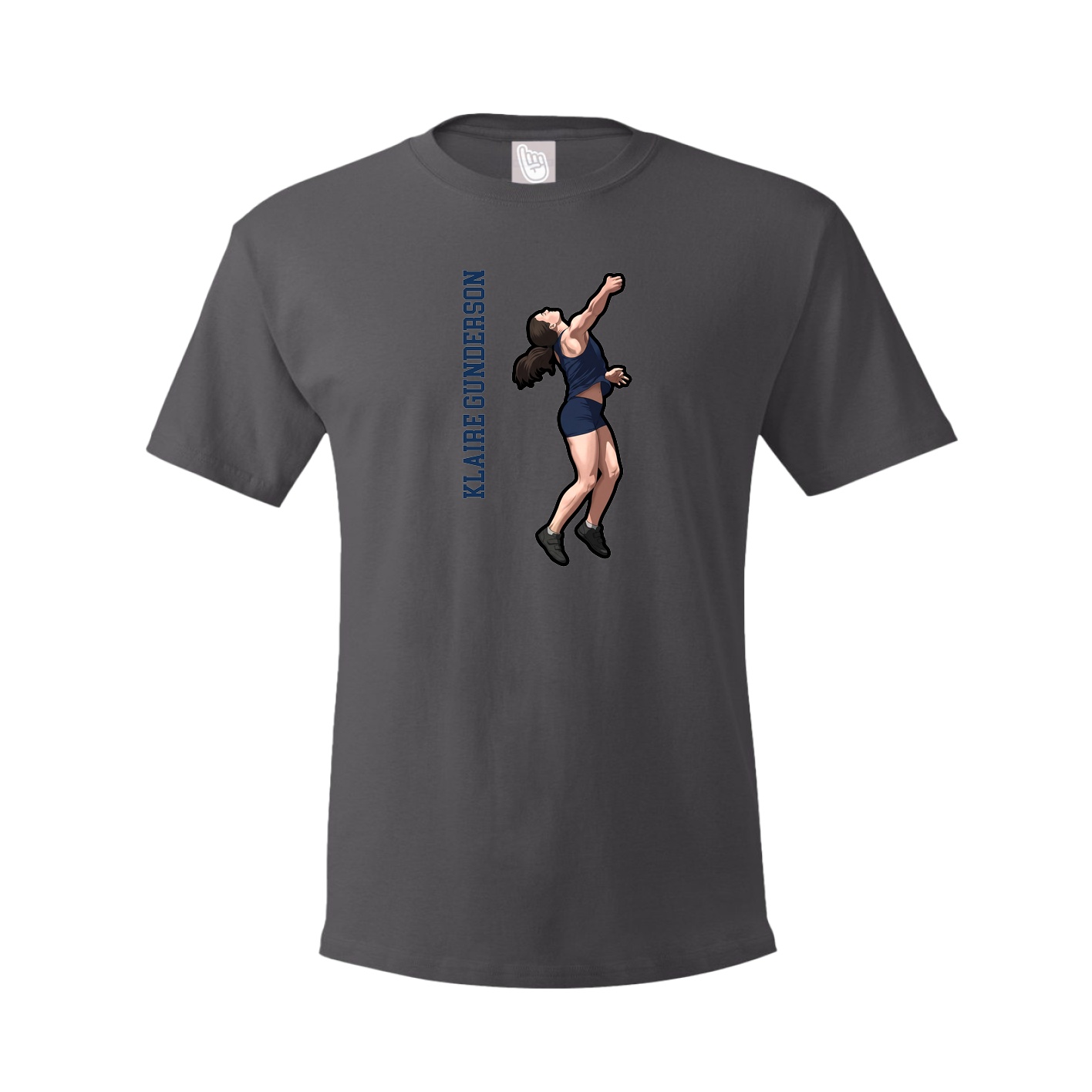 Tee — Name Vertical in Grey