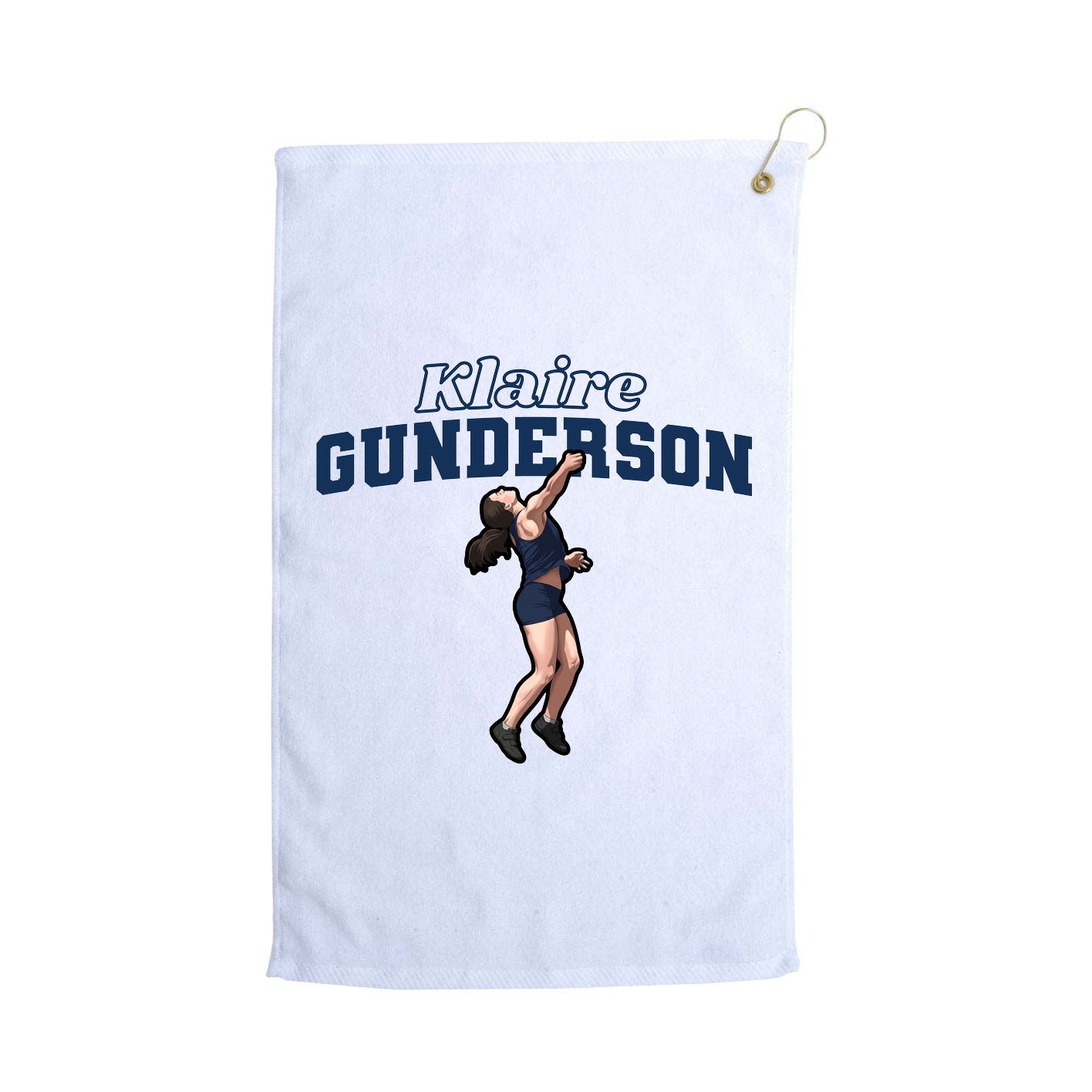 Golf Towel — Name Arch in White