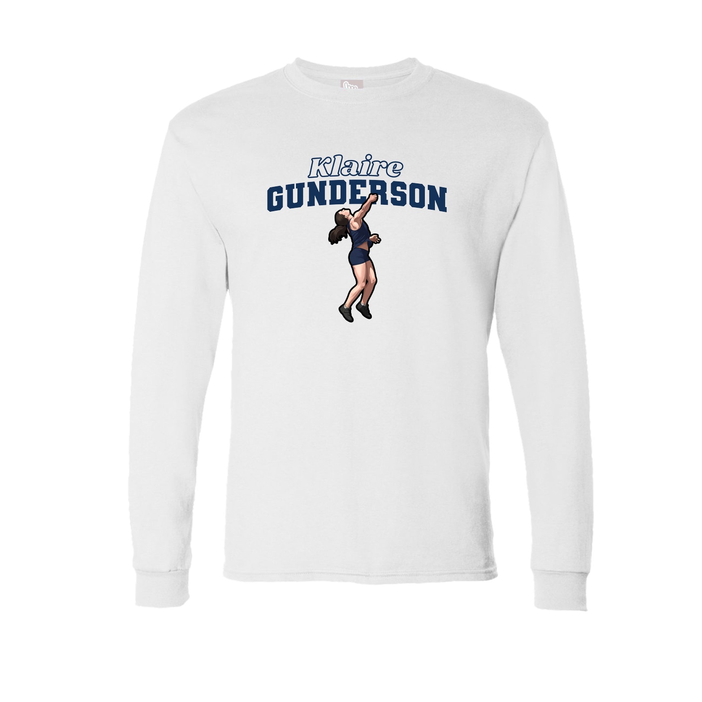 Long Sleeve Tee — Name Arch in White